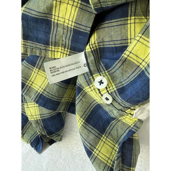Gap Kids Button Down Shirt Boys Size 12 XL Plaid Dress Shirt Long Sleeve Collar - Picture 3 of 5